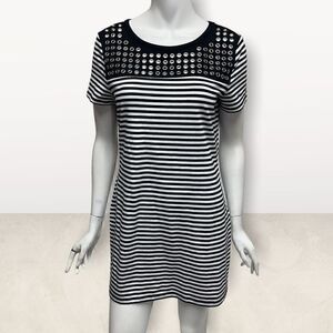 Michael Kors Stripped Gromit Short Sleeve Shirt Dress